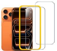ivoler Protector Pantalla para iPhone 17 Pro 6.3 Pulgadas, instalación en 30 segundos Incluye Marco de Instalación Fácil, Cristal Vidrio Templado Premium-2 Pack
