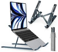 ivoler Soporte Portátil Mesa 6 Ángulos Ajustables, Aleación de Aluminio, Soporte Ordenador Portatil Ventilado Plegable para 10-15.6”Macbook, DELL, Chrome, Otros Portátiles y Tableta - Azul Noche