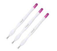 IVON 3 Pack Nail Cuticle Trimmer Pusher Remover, Double End & White Handle