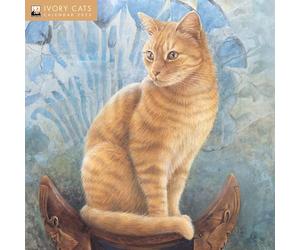 Ivory Cats by Lesley Anne Ivory Wall Calendar 2025 (Art Calendar)