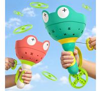 Ivtivfu 2PCS Manual Capture Game mit 12 Scheiben, Flying Disc Launcher Spielzeug, Outdoor-Spielzeug für Kinder im Alter Von 3-12, Kleinkind Chasing Spielzeug, Familie Spielzeug für Weihnachten