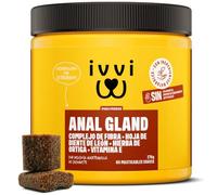 ivvi Anal Gland Snacks para Mejorar la Salud de Las glándulas Anales en Perros - Contiene Calabaza, Psyllium, Lino, Diente de León, Ortiga y Prebióticos. 60 Snacks (270g) con Mantequilla de Cacahuete