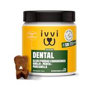 ivvi Dental - Snacks para la higiene Dental de los Perros. Menta, perejil, hinojo, manzanilla, Aceite de Coco, Algas pardas. 60 Snacks con Pollo. Favorece Dientes sanos, Aliento Fresco y Fresh Breath