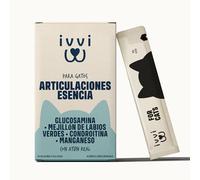 ivvi Hip & Joint Essence para Gatos - Crema Funcional para Las Articulaciones con Glucosamina, Condroitina, Mejillón de Labios Verdes y Aceite de Salmón - Ayuda Articular - 30x15g - con Atún Real