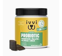 ivvi - Probiotic- Complemento Alimenticio para Perros Bienestar Digestivo - Probióticos, Calabaza, Avena, Semillas de Lino y Calabaza - 60 Deliciosas Golosinas Vegetarianas, 270g