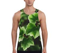 Ivy Blossoms Tree Print - Chaleco de entrenamiento de secado rápido para hombre, transpirable, para gimnasio, playa, deportes, uso diario casual, Negro, S