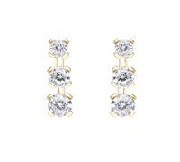 Ivy Gems 135E1042-01 - Pendientes de oro amarillo de 9 quilates con circonita con cierre de mariposa a presión