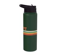 Ivy Retro Personalizado Nombre Vintage Rayas Stainless Steel Insulated Water Bottle