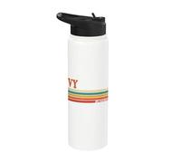 Ivy Retro Personalizado Nombre Vintage Rayas Stainless Steel Insulated Water Bottle