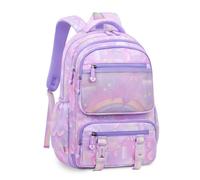 IvyH Mochila Escolar Niña Mochila Colegio Niños 6 8 10 años Mochila Primario Impermeable Ligera y de Gran Capacidad Mochila de Viaje Casual para la Escuela, los Viajes o el Uso Diario，Morado