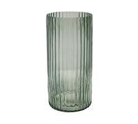 Ivyline Daphne - Jarrón Acanalado en Salvia, Impermeable, Ligero y Elegante, Maceta Decorativa de Cristal Texturizado, 23 cm de Alto x 15 cm de Profundidad