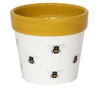 Ivyline Maceta, cerámica, Blanco/Mostaza, 9 cm