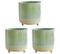 Ivyline Maceta, cerámica, Menta Mate reactiva, 12 cm de Alto x 12 cm de Profundidad (Paquete de 3)