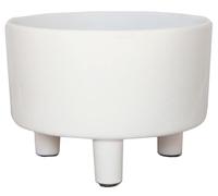 Ivyline Pisa - Maceta de cerámica con Patas de Esmalte, Color Blanco, Resistente a los Rayos UV y al Agua, decoración para Interiores, 14 cm de Alto x 19 cm de Profundidad