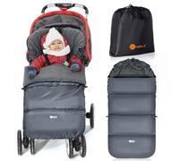 Ivywind Saco Silla Paseo Universal Invierno, Impermeable Saco Carro Bebe Invierno con Cordón Ajustable, Caliente Saco Universal Silla Paseo con Cremallera, Lavable y Desmontable, Gris