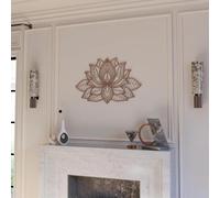 iwa concept Decoración de pared de metal con mandala 3D, decoración de flor de loto para hogares, arte de pared de metal para dormitorio, decoración de oficina, decoración de sala de estar, regalo de