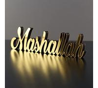 IWA Concept Mashallah Gold| Decoración del hogar o decoración islámica para Mesa o estantes | Decoración del hogar para Regalos de Ramadán | Decoraciones Eid | Regalo islámico de Ramadán | Decoración