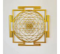 IWA CONCEPT Sri Yantra Decoración de pared de metal con geometría sagrada, decoración moderna única para sala de estar, regalo de inauguración de la casa