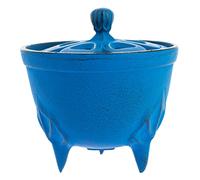 Iwachu Incensario de Hierro Colado de Japón Cuenco, Azul, Quemador de Incienso