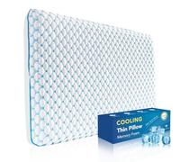 Iwacool Almohada de espuma viscoelástica ultrafina para dormir de lado y de espalda/almohada plana de 8,3 cm con funda suave, lavable, almohada ortopédica de 40 x 60 x 8 cm