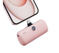 iWALK Bateria Portatil 4800mAh USB-C Sólo Compatible con iPhone 15 Serie,Bateria Externa Carga Rapida PD 20W, Petit Power Bank Compatible con iPhone 17/16/15 Pro MAX/Pro/Plus,17/16/15, Rosa