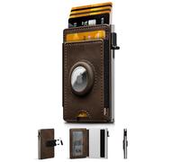 iwantit Cartera de bolsillo frontal para hombre: delgada con clip desmontable para dinero, soporte para Airtag, ventana de identificación, bloqueo RFID para tarjetas, caja fuerte en efectivo, cartera