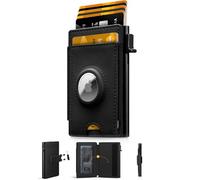 iwantit Cartera de bolsillo frontal para hombre: delgada con clip desmontable para dinero, soporte para Airtag, ventana de identificación, bloqueo RFID para tarjetas, caja fuerte en efectivo, cartera