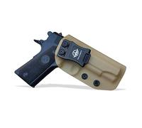 IWB KYDEX Holster Fits: Colt 1911 Commander .45 9mm 4.25 4.5 Inch Compact Gun Holster Funda Pistola Case Inside Concealed Carry Holster Guns Accessories (Tan, Right Hand Draw (IWB))