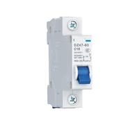 IWEBQSAP Disyuntor DZ47-60 1/2/3/4P CA 230/400V Disyuntor C 1 2 3 4 5 6 10 15 16 20 25 32 40 50 60A Tipo C Protector de Cortocircuito 1 Pieza(1P,DZ47-60-C10)