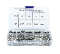 IWEBQSAP Fusible 100 unids/Lote Kit 5x20mm Fusible Surtido Kits DIY Tubo de Vidrio de soplado rápido fusibles de Vidrio de soplado rápido 0.5A 1A 2A 3A 5A 8A 10A 15A 20A 30A