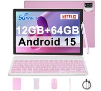 IWEGGO - tablet Android 15, 10 pulgadas, 12 GB de RAM+64 GB de ROM/1 TB de expansión, procesador de cuatro núcleos de 1,8 GHz, batería de 8 MP, batería de 6000 mAh, visualización táctil HD de 1280 x