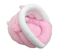 IWENZHKPA Cama Perros Gatos Pet Bed Cute Yellow Plush Puppy Cave Cat Sleep Bag Small Dog Sleeping Tools War Casa De Mascotas(Pink,55 * 45 * 30cm)
