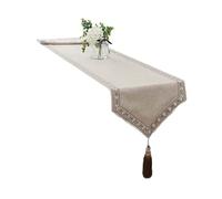 IWENZHKPA Camino Mesa Caminos De Mesa Lino Mantel Rústico con Decoraciones Borlas Hechas A Mano Decoración(A,33 * 180CM)