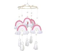 IWENZHKPA Carillón Viento Campanas De Viento Colgantes con Borlas Arcoíris for Sala Manualidades, Colgante for Juegos, Decoración Tejida Algodón Hecha A Mano Decorativo(A)