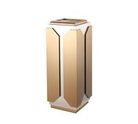 IWENZHKPA Cubo Basura Exterior Papelera Comercial For Interior Y Exterior, con Cubo Extraíble Cenicero Contenedor(Gold 1)