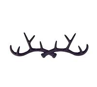 IWENZHKPA Gancho Pared Colgador De Asta Ciervo Hierro Fundido, Ganchos Pared para Abrigo, Toalla, Sombrero, Llave, para Decorativo(Black)