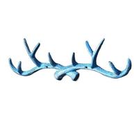IWENZHKPA Gancho Pared Colgador De Asta Ciervo Hierro Fundido, Ganchos Pared para Abrigo, Toalla, Sombrero, Llave, para Decorativo(Blue)