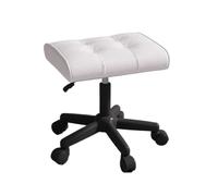 IWENZHKPA Puf para Salón Reposapiés De Altura Ajustable con Tapizado Cuero Y Cojín Grueso Reposapiés(White)