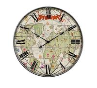 IWENZHKPA Relojes De Pared Reloj De Pared Decorativo con Forma Tierra, Retro, Hecho A Mano En 3D, Movimiento Cuarzo Silencioso para El Hogar Reloj Cocina(60 * 60cm)