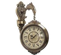 IWENZHKPA Relojes De Pared Reloj De Pared Doble Cara En Ambos Lados Estación Central Sin Tictac Silencio Giratorio 360° Reloj Cocina