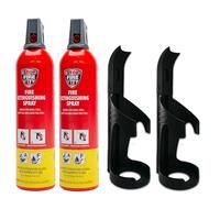 IWH - Spray extintor de incendios de 750 ml | Extintor de espuma ABF compacto con soporte ideal para camping, coche, casa y ocio | pequeño spray extintor ideal también para viajes | Contenido: 2 x 750