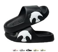 iwhgrmp Lindas pantuflas de panda para mujeres y hombres, para interiores y exteriores, zapatos de ducha antideslizantes, adorables sandalias de panda de dibujos animados, cómodas sandalias de verano