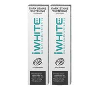 IWhite pasta dental blanqueadora manchas oscuras 2 envases 75 ml - para manchas superficiales y limpieza diaria