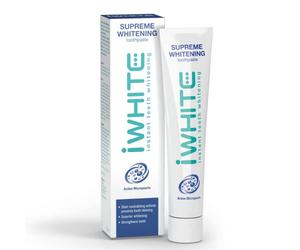 iWhite Supreme Pasta de Dientes Blanqueante, 75ml - Blanqueamiento Activo y Eliminación de Manchas en los Dientes. Refuerza, Protege y Refresca el Aliento - Microperlas para unos Dientes más Blancos