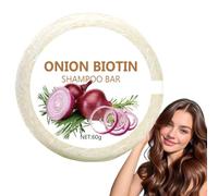 IWIDYA Champú sólido con biotina y cebolla, champú de cebolla roja, espuma suave antiencrespamiento, acondicionador purificante y nutritivo para adultos, hombres, mujeres y adolescentes.