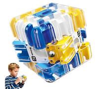 IWIDYA Cubo laberinto 3D con bola - Puzzle 2-en-1 - Estimula concentración y lógica - Anti-estrés - Regalos para niños