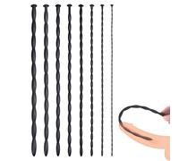 IWIDYA Dilator Uretral, Plug Peniano de Perlas de Silicona 300 mm, Masturbador para Hombres, Plug Uretral Hueco, Catéter (8 Piezas, Negro)