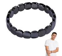 IWIDYA Hemys Brazalete de Hematita para Hombre: Borde Masculino Natural, Piedra Legendaria - Inspirado en Romanos y Vikingos,Hematita, No es una piedra preciosa
