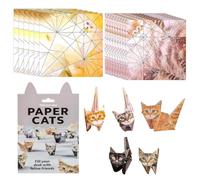 IWIDYA Kit de DIY Paper Cats - 50 Hojas de Origami con Modelos 3D de Gatos - Kit de Origami de Gatos de Papel para Manualidades - Decoración Creativa para Escritorio