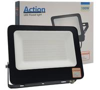 IWIIK Foco Exterior LED 100W Negro Slim, 11000Lm, Reflector IP65, Proyector Led Ultrafino, Floodlight Lighting, Focos para jardín, terraza, garaje y patio, Luz Natural 4000K (100, Vatios)